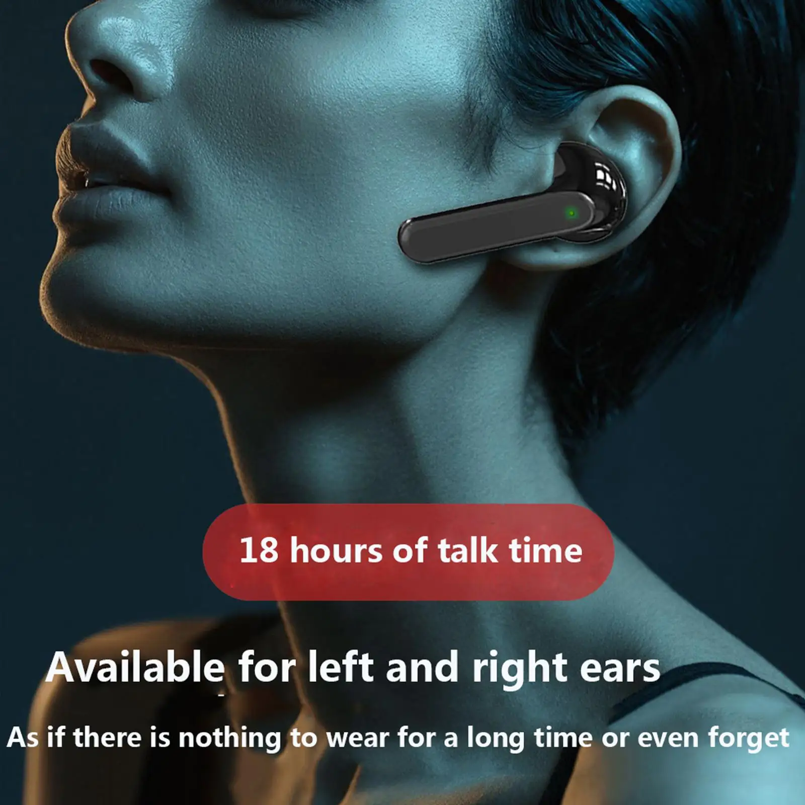 1 adet Yaka Kulaklık İçin Bir Kulak Bluetooth 5.1 Kablosuz Kulaklık İş Kulaklık İçin Mic İle Spor Kulak Handsfree sürücü Görüntü 1