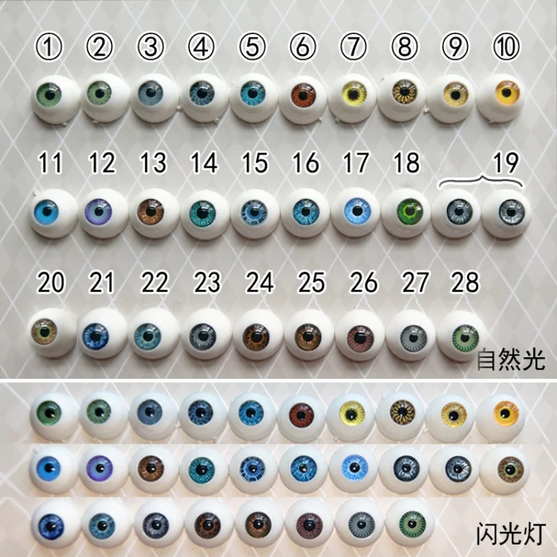 1 Çift Akrilik Gözler 10mm Yuvarlak Gözbebekleri BJD Bebek Aksesuarları 5mm Iris Gemi Tipi Açılış Şekli Gözler Makyaj Değişimi SD Bebekler için Görüntü 3