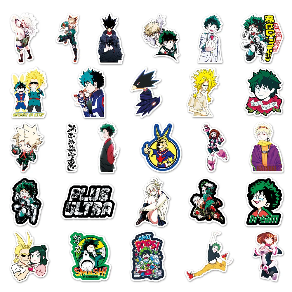10/30/50/106 adet My Hero Academia Çıkartmalar Anime Graffiti PVC Oyuncak Dizüstü Bagaj Dizüstü Karikatür Çıkartmaları Sticker Paketi Çocuklar için Görüntü 5