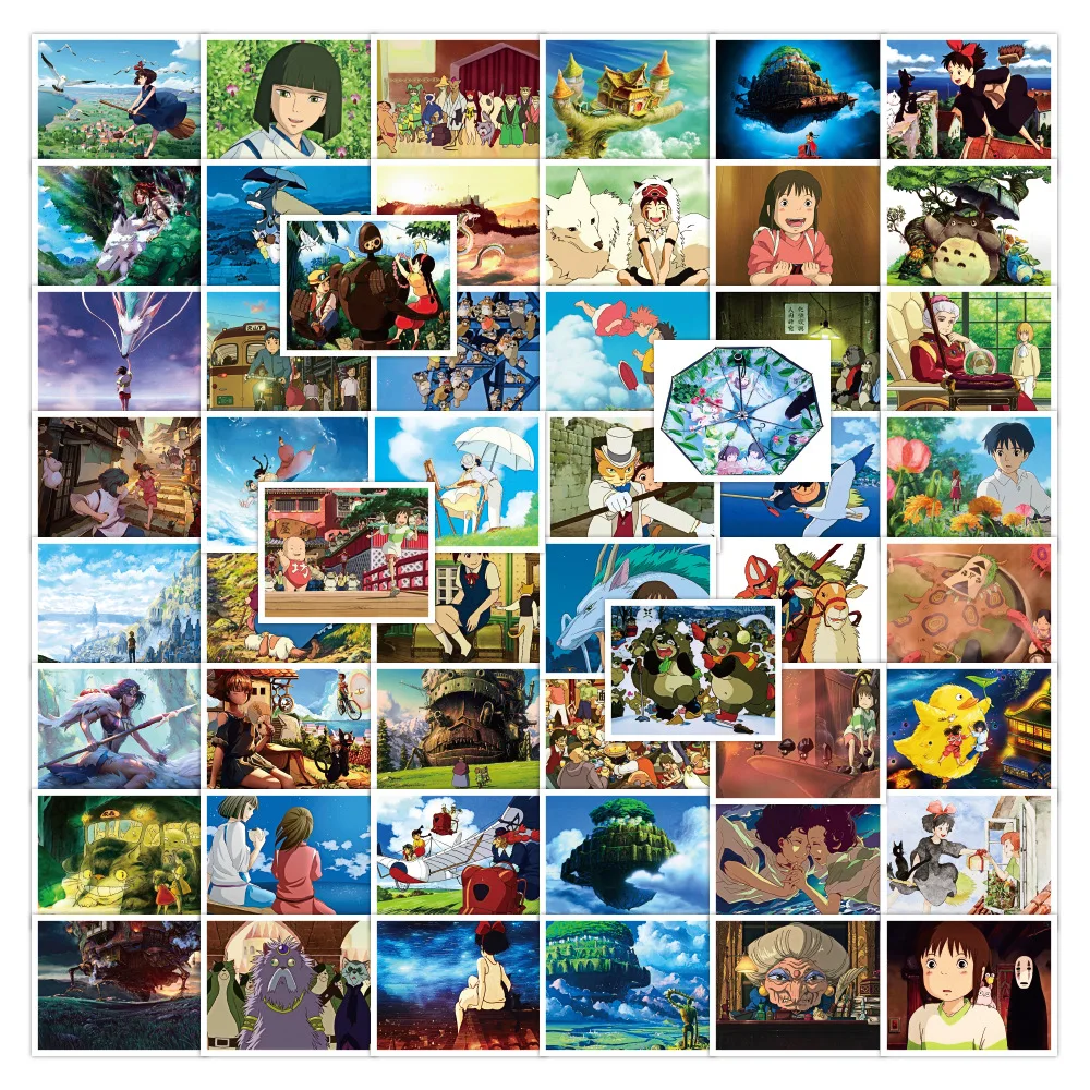 10/30/50 ADET Japonya Hayao Miyazaki Anime Karikatür Graffiti Çıkartmalar Kaykay Kask Bagaj Dizüstü Gitar Su Geçirmez Toptan Görüntü 2