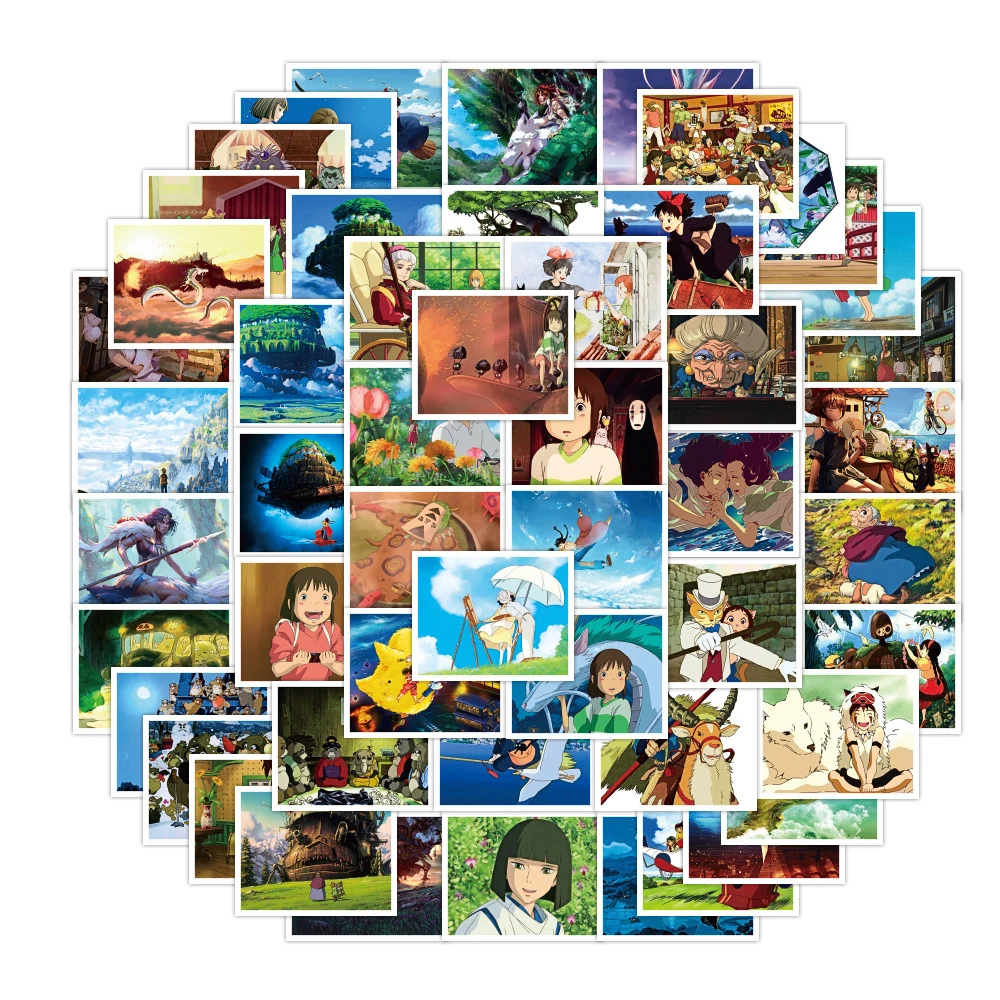 10/30/50 ADET Japonya Hayao Miyazaki Anime Karikatür Graffiti Çıkartmalar Kaykay Kask Bagaj Dizüstü Gitar Su Geçirmez Toptan Görüntü 3