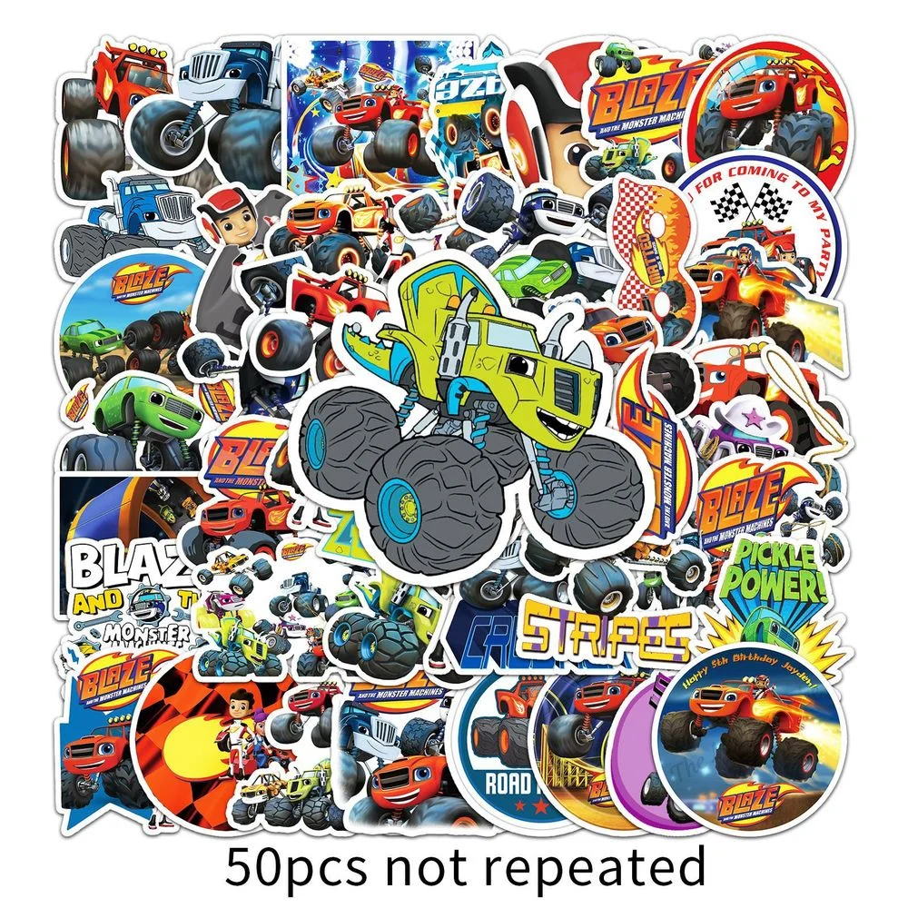 10/50/100 adet Karikatür Blaze ve Canavar Makineleri Çıkartmalar Dizüstü Buzdolabı Karalama Defteri Çıkartması Graffiti Sticker Çocuklar için Oyuncaklar Görüntü 1