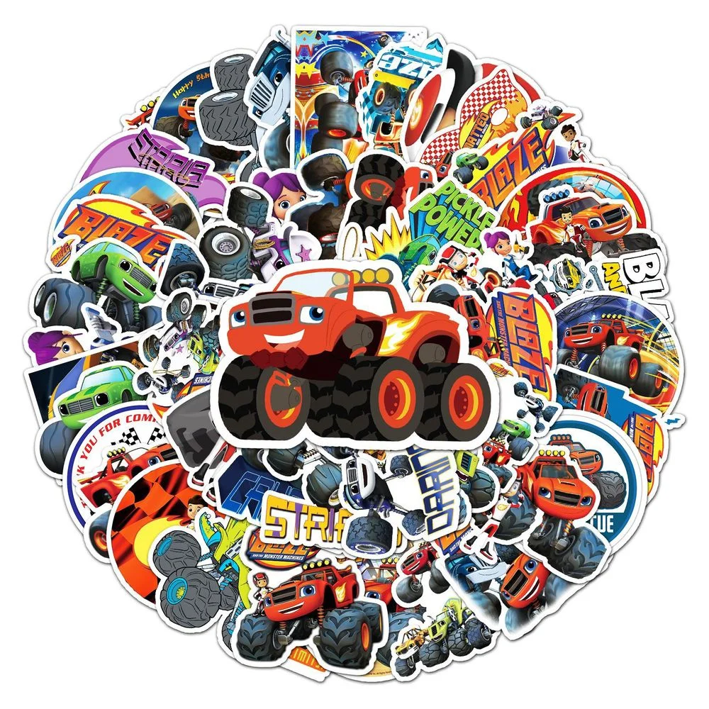 10/50/100 adet Karikatür Blaze ve Canavar Makineleri Çıkartmalar Dizüstü Buzdolabı Karalama Defteri Çıkartması Graffiti Sticker Çocuklar için Oyuncaklar Görüntü 4