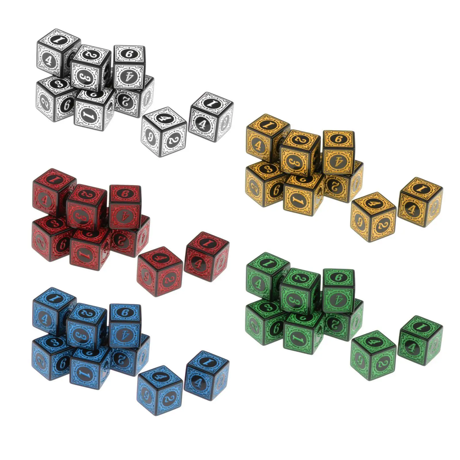 10 adet/takım Çift renkler D6 D10 Akrilik Polihedron Zar Oyuncak Çok taraflı Akrilik Zar Masa Üstü Rol Yapma Oyunları DND Görüntü 2