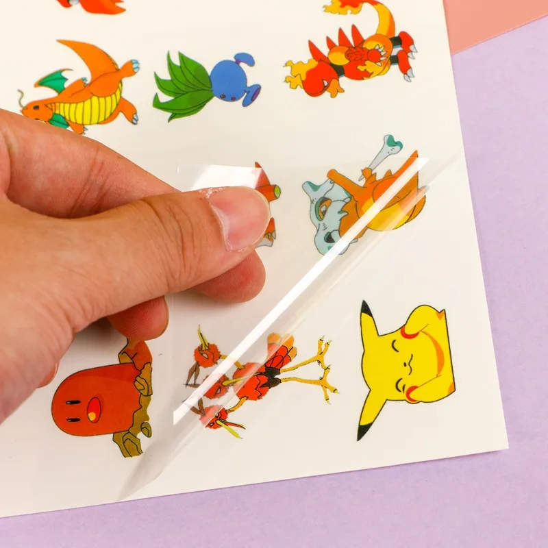 10 adet / torba Pokemon Dövme Çıkartmalar farklı stilleri Su Geçirmez Sevimli Pikachu Sticker Komik Karikatür çocuklar için doğum günü hediyesi ödül Oyuncak Görüntü 4