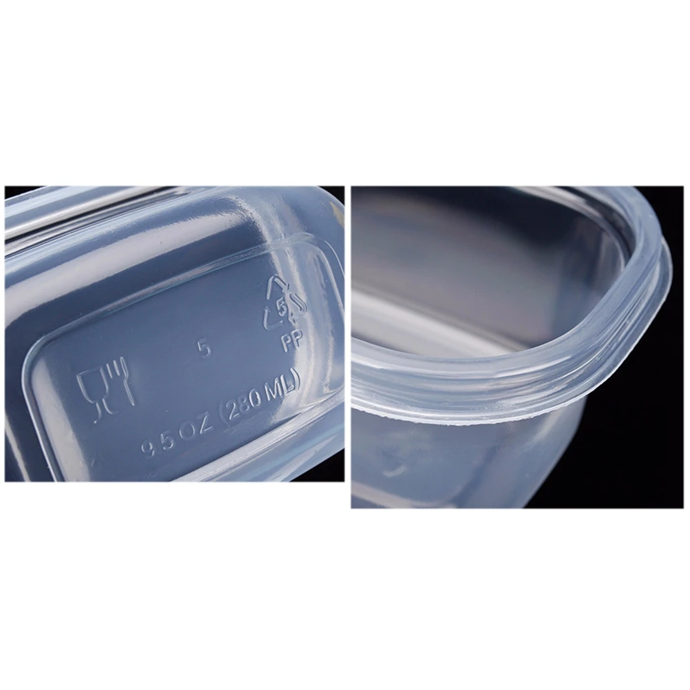 12 adet 280ML Dikdörtgen Plastik Öğle Yemeği Kutuları Tek kullanımlık yemek Kabı Mutfak Mühürlü kutu Meyve Kek için Yeşil Mavi Şeffaf Görüntü 2