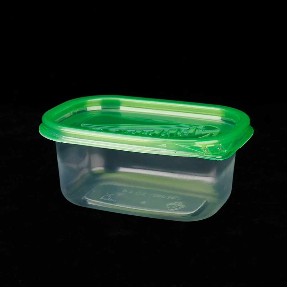 12 adet 280ML Dikdörtgen Plastik Öğle Yemeği Kutuları Tek kullanımlık yemek Kabı Mutfak Mühürlü kutu Meyve Kek için Yeşil Mavi Şeffaf Görüntü 4