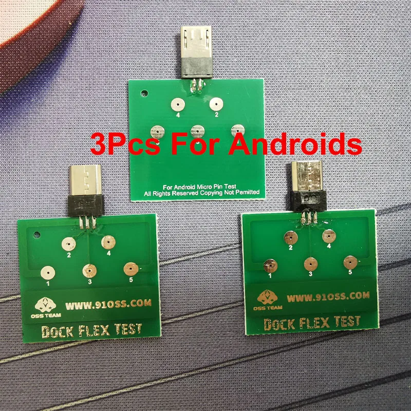 3 Adet / grup mikro USB PCB Test Kurulu şarj Dock Flex Test Cihazı iPhone Android için Tip-C Akıllı Telefon onarım Testi küçük tahta Görüntü 2