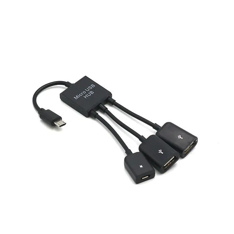 3 İn1 Mikro OTG USB Bağlantı Noktası Oyun Fare Klavye Adaptörü android için kablo Tablet Siyah Cep Telefonu Adaptörleri Görüntü 2