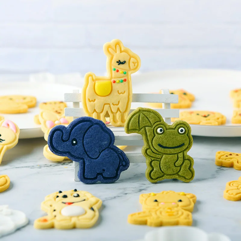 3D Karikatür Hayvan Bisküvi kurabiye kalıbı Kesiciler Fondan Kek Kalıbı kurabiye damgası Kalıp Sugarcraft Kek Dekorasyon Araçları Pişirme Görüntü 4