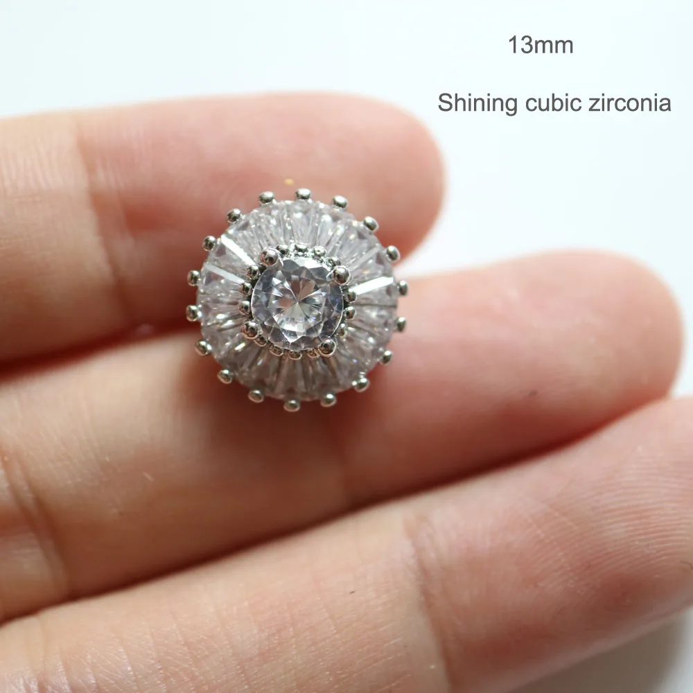 5 adet/grup DIY kristal düğmeler giyim için Kübik zirkonya düğmesi ceket Dekoratif CZ dikiş düğmeleri kaşmir hırka Görüntü 4