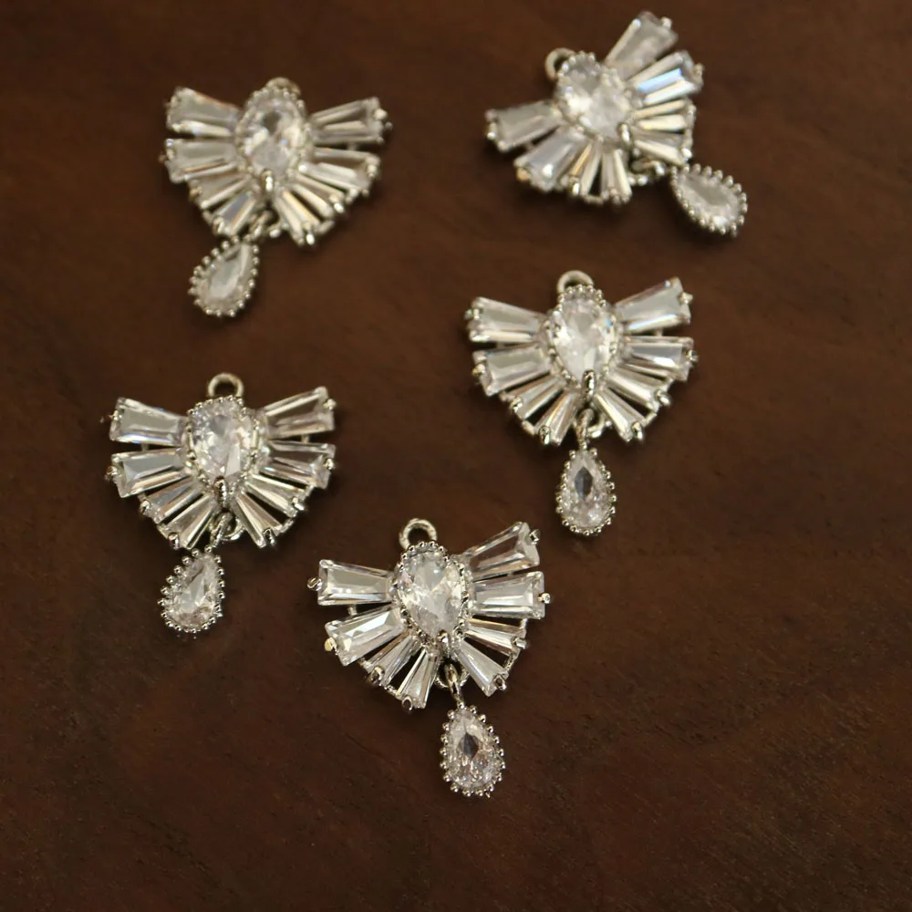 5 adet/grup DIY kristal düğmeler giyim için Kübik zirkonya düğmesi ceket Dekoratif CZ dikiş düğmeleri kaşmir hırka Görüntü 5