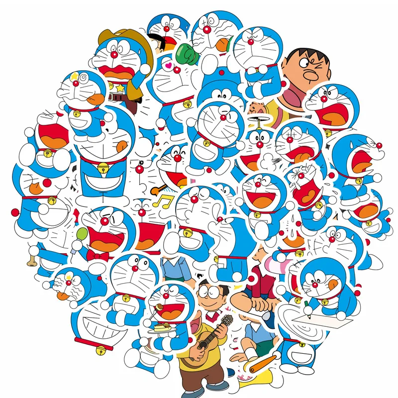 50 adet Doraemon Karikatür Sticker çocuk Sticker Gitar tekerlekli çanta Kaykay Sticker Sevimli Anime Çıkartmalar Dizüstü Cilt Görüntü 1