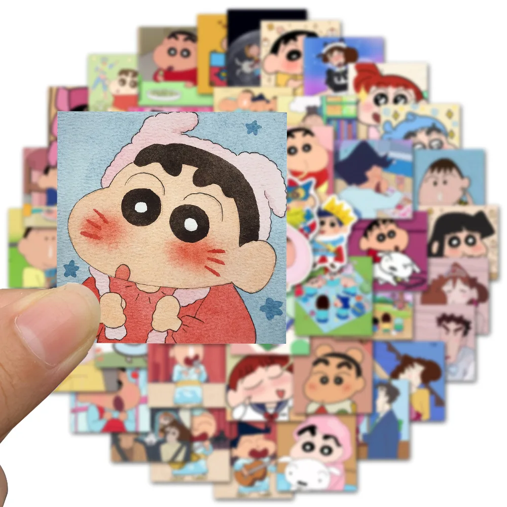 50 Mum Boya Shin-Chan Serisi Anime Karikatür Dekorasyon El Hesabı Günlüğü Dizüstü Buzdolabı Cep Telefonu Bilgisayar Çıkartmalar Görüntü 1