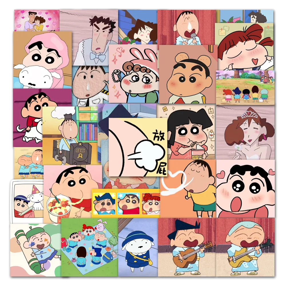 50 Mum Boya Shin-Chan Serisi Anime Karikatür Dekorasyon El Hesabı Günlüğü Dizüstü Buzdolabı Cep Telefonu Bilgisayar Çıkartmalar Görüntü 2