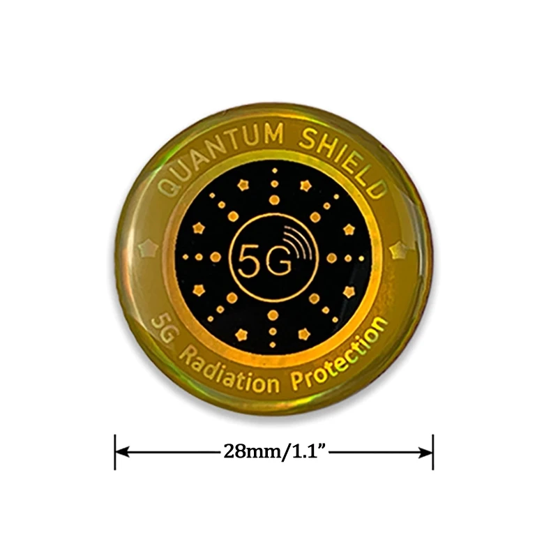 5G Yuvarlak kuantum Kalkanları Anti Radyasyon Yapışkanlı Etiket EMF Koruyucu Telefon KORUMA EMR Engelleyici Etiket PC için Görüntü 5