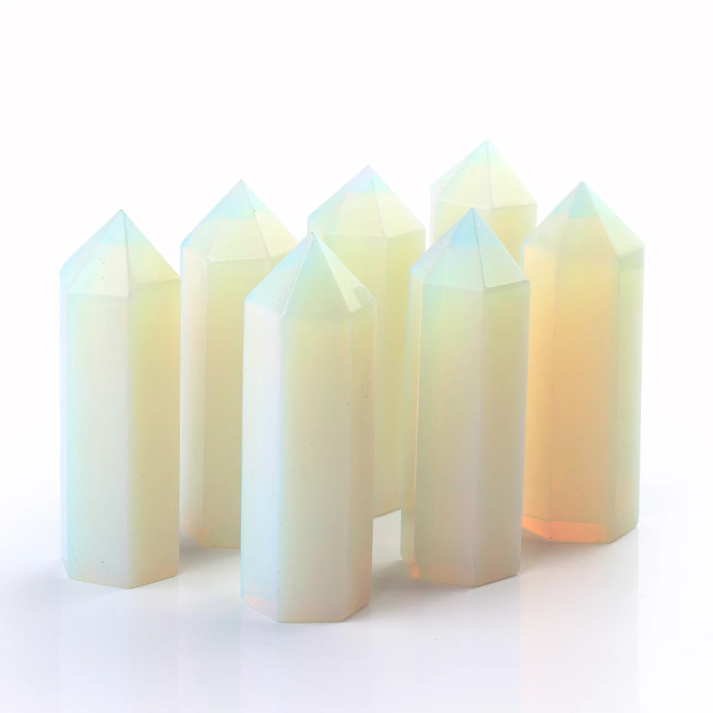 75mm Opalite Kristal Kaplan Derisi Yeşil Çizgili Malakit Altıgen Prizma Taşlar Mineraller Şifa Kiraz Kaplan Kuvars Taş Görüntü 3
