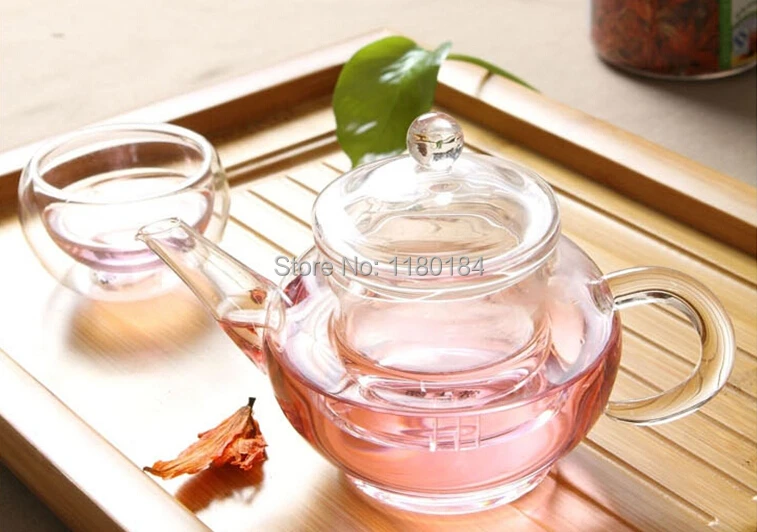 8 ADET / GRUP sıcak satış mini yüksek sıcaklığa dayanıklı 250 ml cam çaydanlık ve 50 ml çift cam çay bardağı OL 0019 Görüntü 5