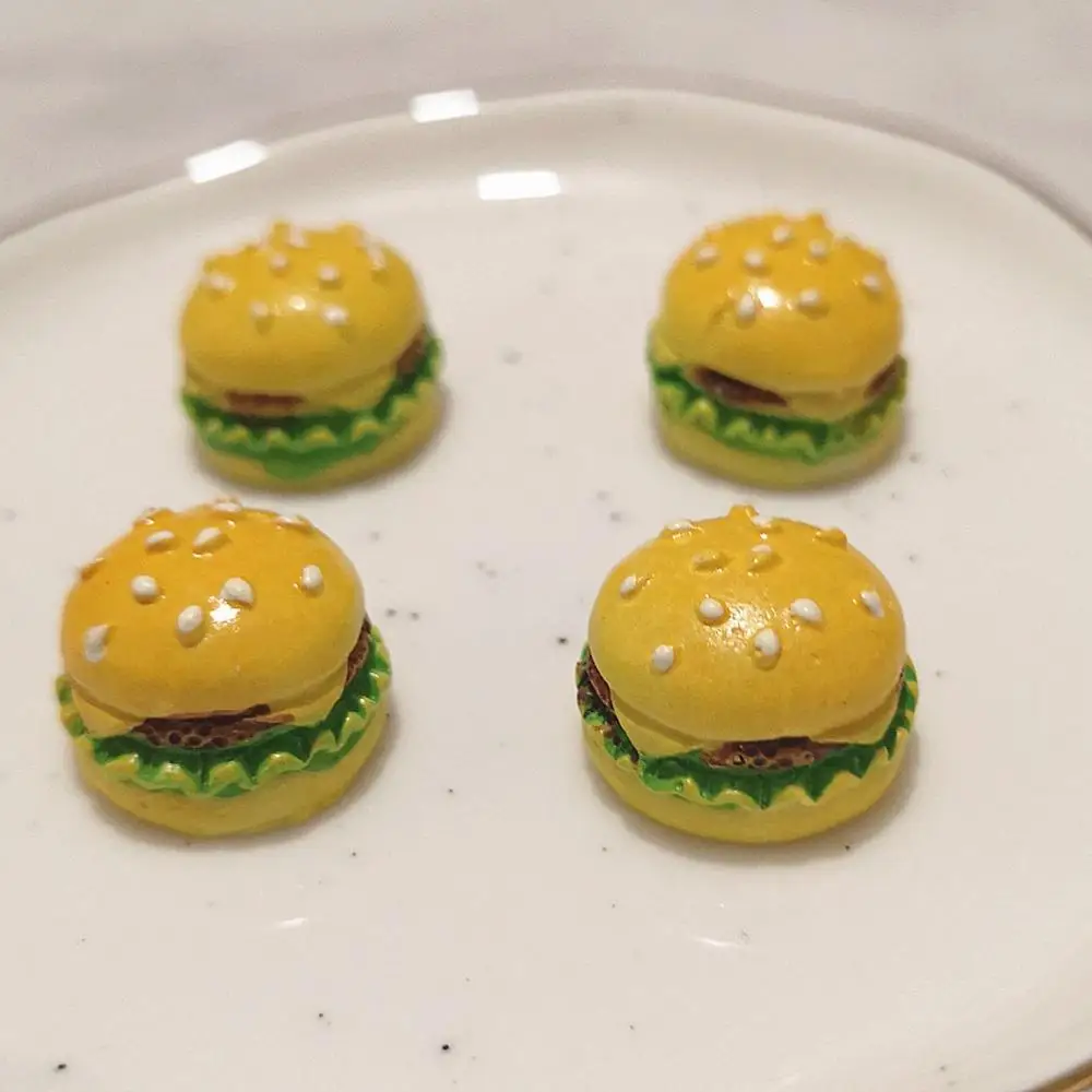 8 adet Kawaii Hamburger Charms Kolye DIY Dekoratif saç aksesuarları Bilezik Kolye Küpe Takı Yapımı Görüntü 2