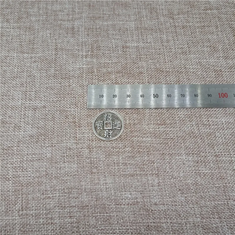 925 Ayar Gümüş Çin Servet Şanslı Feng Shui Sikke Boncuk Charm Görüntü 1