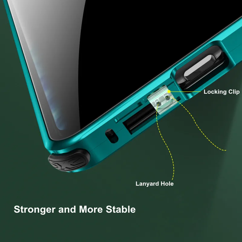 Anti Casus Parlama Gözetleme Manyetik Metal Tampon Durumda Samsung Galaxy S21 Not 20 Ultra S20 FE 5G Gizlilik Temperli Cam Kapak Görüntü 3