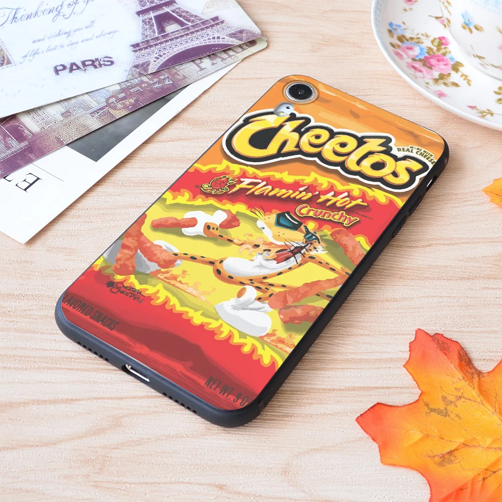 Apple iPhone Kılıfı için Sıcak Cheetos Baskı Yumuşak Silikon Mat Kılıf Görüntü 1