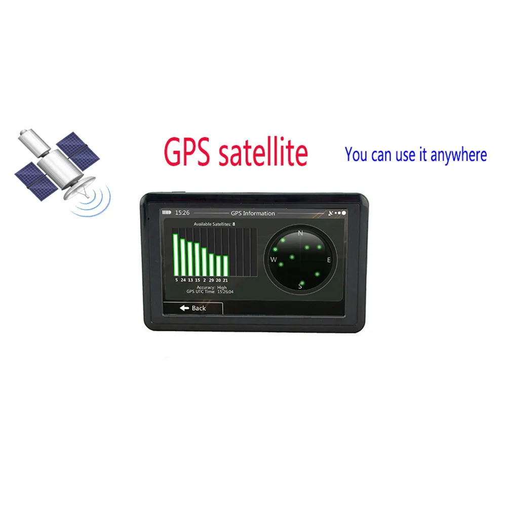 Araba GPS Navigasyon 5 İnç Dokunmatik Ekran 128 M + 8G FM Avrupa Rusya Orta Doğu İsrail Brezilya Haritası Ücretsiz Güncelleme Kamyon GPS Navigasyon Cihazları Görüntü 3