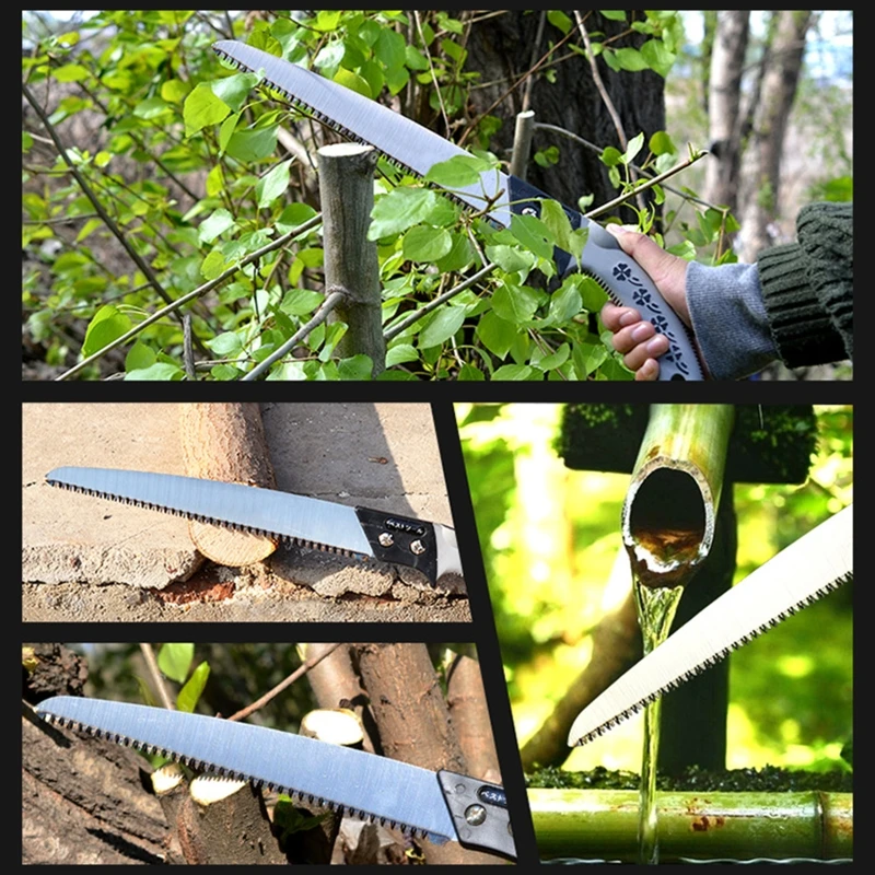 Ağır SK5 Manganez Çelik Ekstra Uzun Bıçak El Testere Kamp Budama Kesme ağaç işleme aleti Görüntü 1