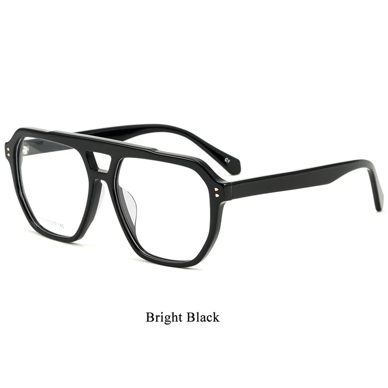 BCLEAR Yeni erkek Çift Köprü Büyük Gözlük Çerçevesi Retro Gözlük Moda Gözlük Şeffaf Optik Reçete Gözlük Görüntü 3