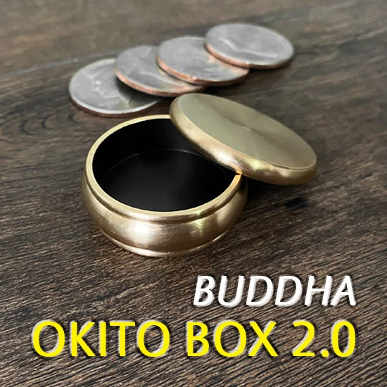 Buda Okito Kutusu 2.0 + Yarım Dolar Kabuk Sihirli Hileler Sikke Görünür Nüfuz Magia Yakın Çekim Yanılsama Hile sahne Mentalism Görüntü 4