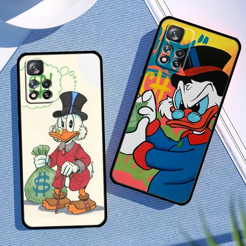 Disney Scrooge McDuck Kılıf Xiaomi Redmi İçin Not 11E 11S 11 11T 10 10S 9 9T 9S 8 8T Pro Artı 5G Yumuşak TPU Siyah Telefon Kapak Çapa Görüntü 1