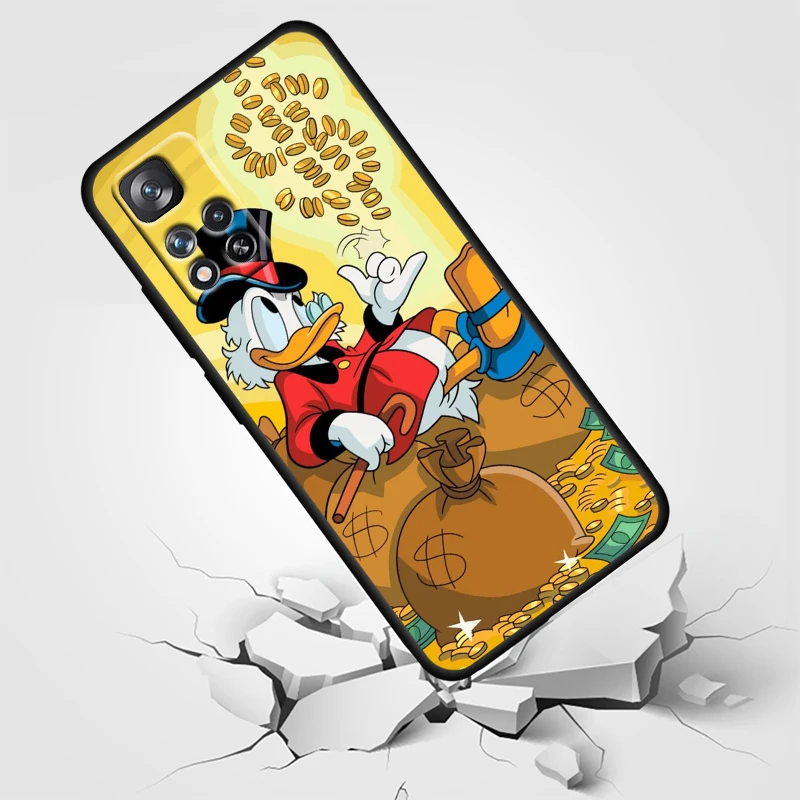 Disney Scrooge McDuck Kılıf Xiaomi Redmi İçin Not 11E 11S 11 11T 10 10S 9 9T 9S 8 8T Pro Artı 5G Yumuşak TPU Siyah Telefon Kapak Çapa Görüntü 5