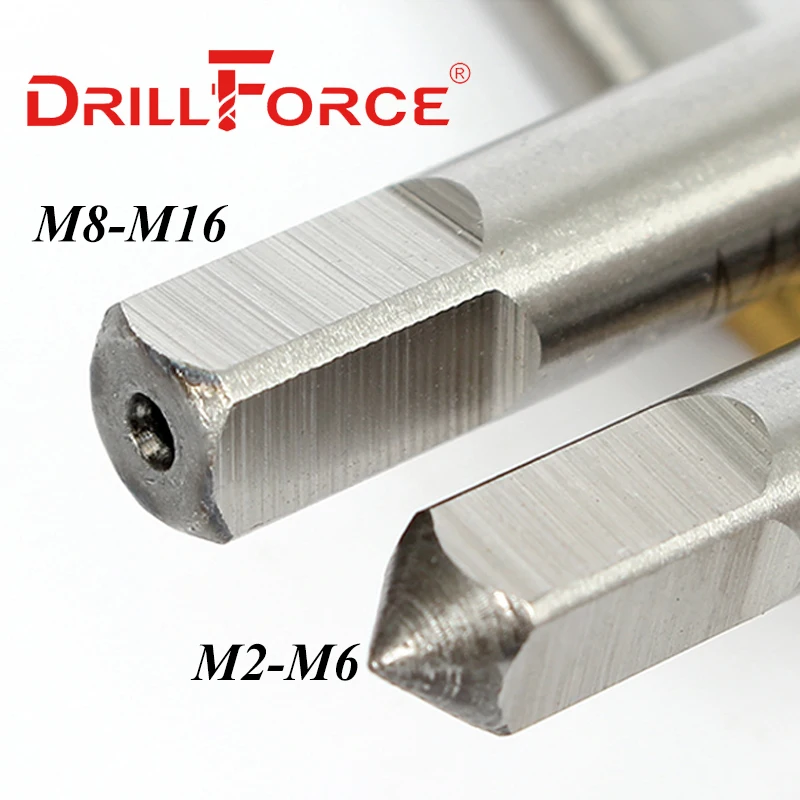 Drillforce Kobalt Vida Konu Dokunun matkap uçları Spiral Sivri Flüt Metrik M2-M16 Titanyum Kaplı Makinesi Dokunun Paslanmaz Çelik Görüntü 2