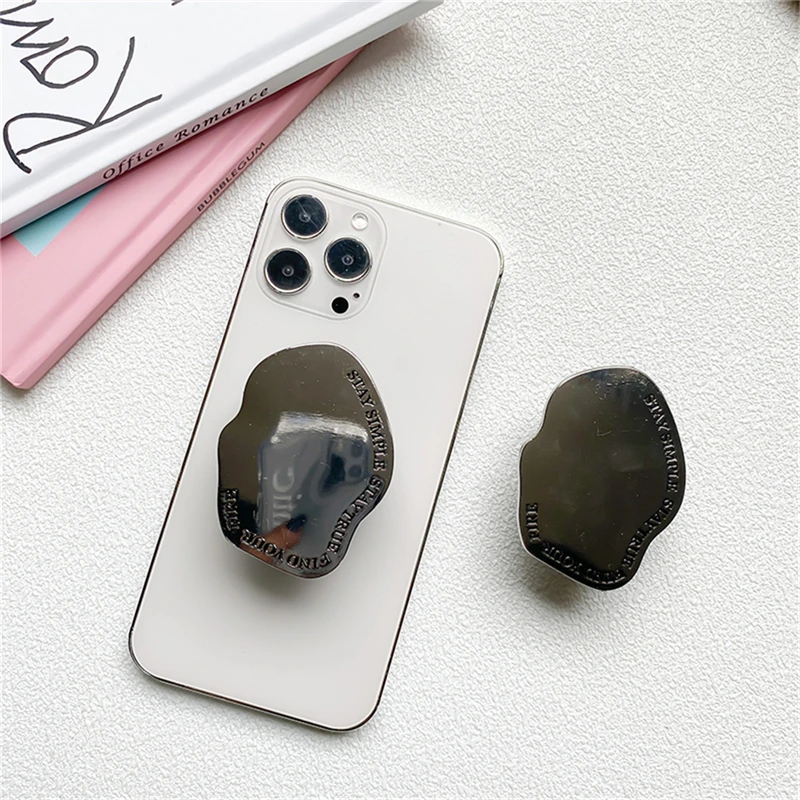 Düzensiz Metal makyaj aynası Braketi telefon tutamağı Tok Griptok Kore Tutucu Yüzük iPhone 14 13 Aksesuarları telefon standı Tutucu Görüntü 1
