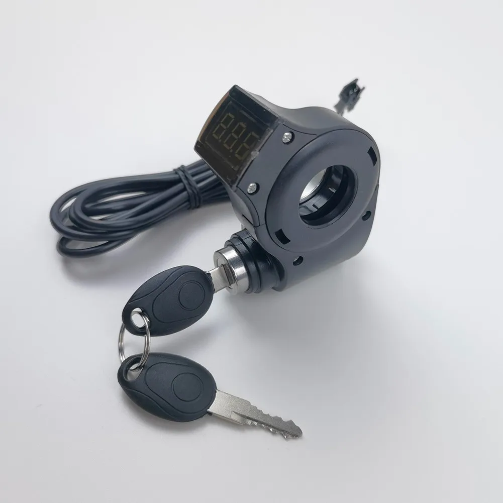 Elektrikli Scooter Güç Anahtarı Tuşları İle Ateşleme Voltmetre Kugoo M4 / Pro E-Scooter Başparmak Gaz Kelebeği Gerilim Anahtar Anahtarı Kilitleri Görüntü 4