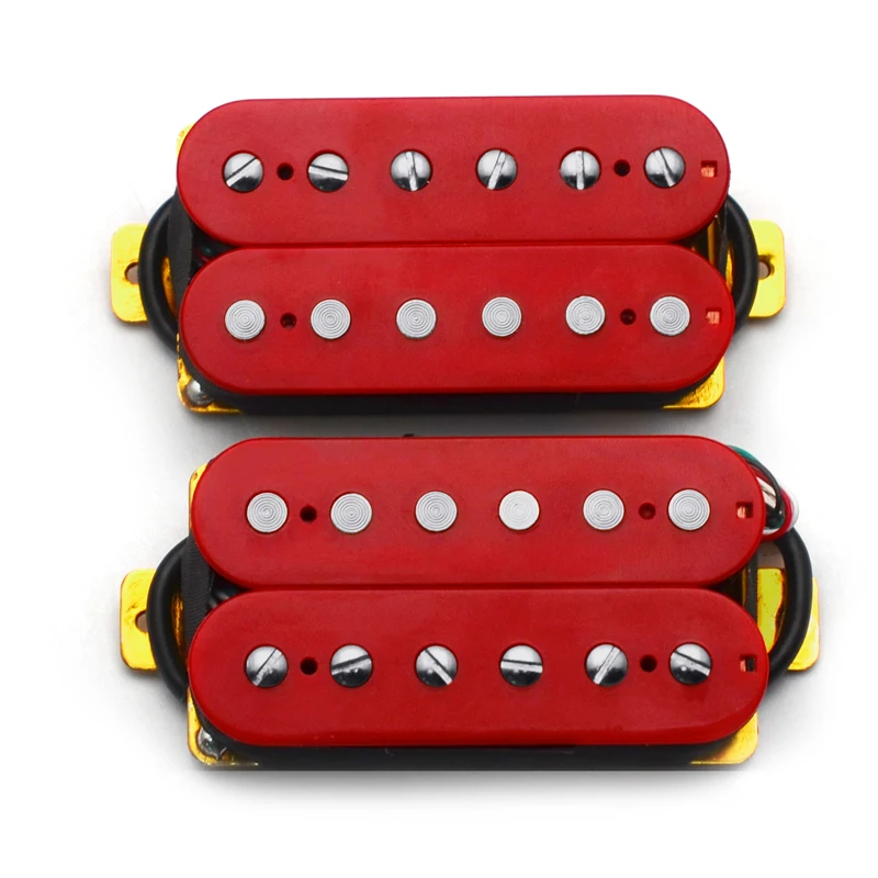 Elektro Gitar Çift Bobin Humbucker Elektro Gitar Pickup Dört Davranış Kalkan Köprüsü-15K veya Boyun-7.5 K Pikap Kırmızı Görüntü 5