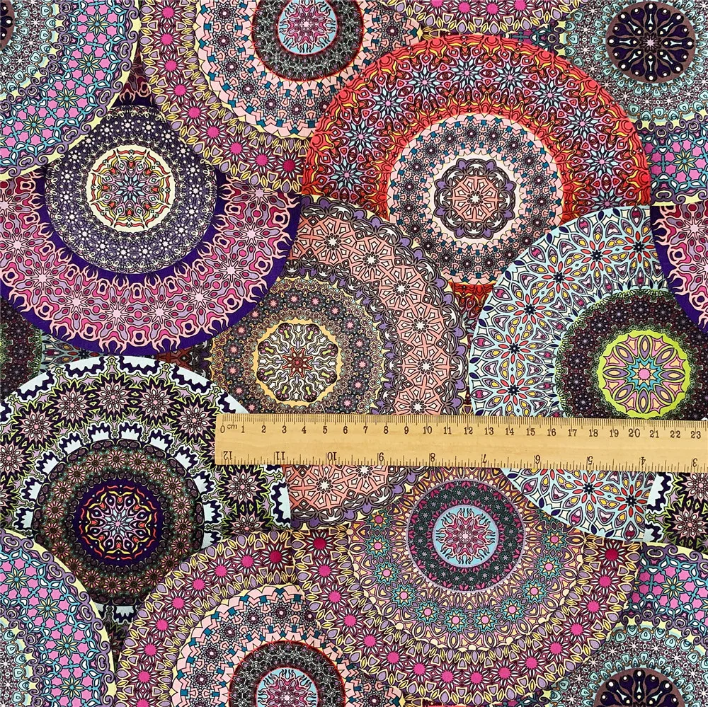 Gizemli Mısır vintage yuvarlak çiçekler Pamuk Kumaş Afrika Tarzı Patchwork Tekstil Doku Ev Giyim Elbise Ev Decoratio Görüntü 2