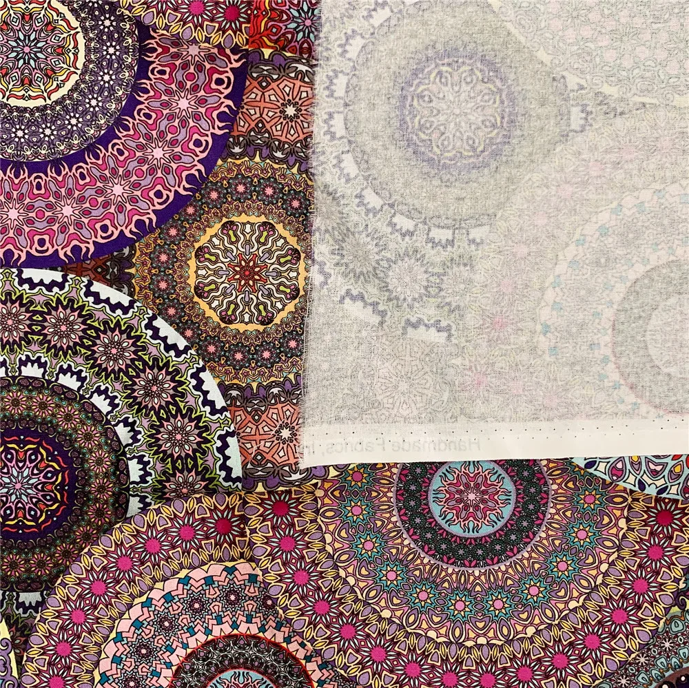 Gizemli Mısır vintage yuvarlak çiçekler Pamuk Kumaş Afrika Tarzı Patchwork Tekstil Doku Ev Giyim Elbise Ev Decoratio Görüntü 3