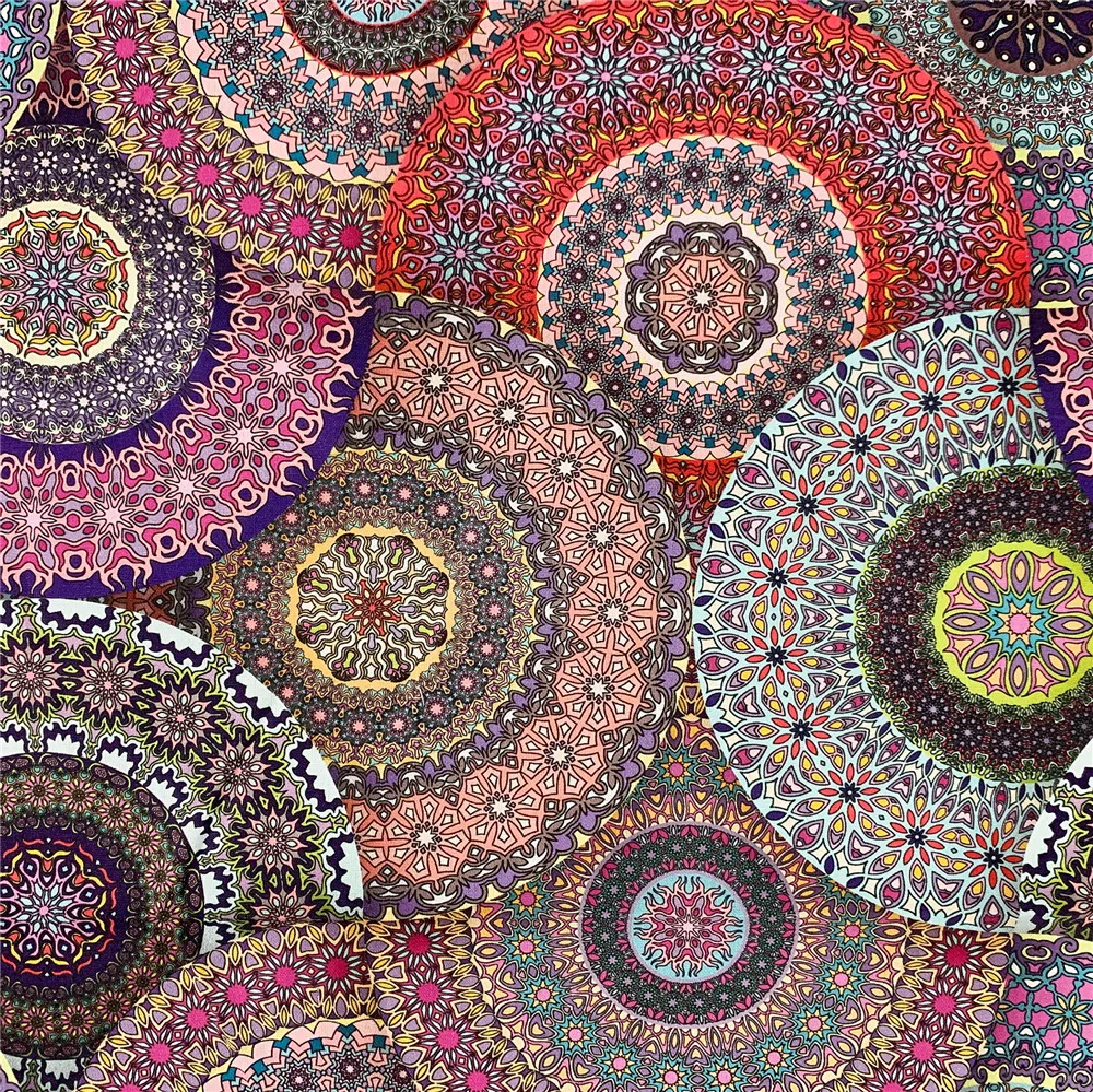 Gizemli Mısır vintage yuvarlak çiçekler Pamuk Kumaş Afrika Tarzı Patchwork Tekstil Doku Ev Giyim Elbise Ev Decoratio Görüntü 4