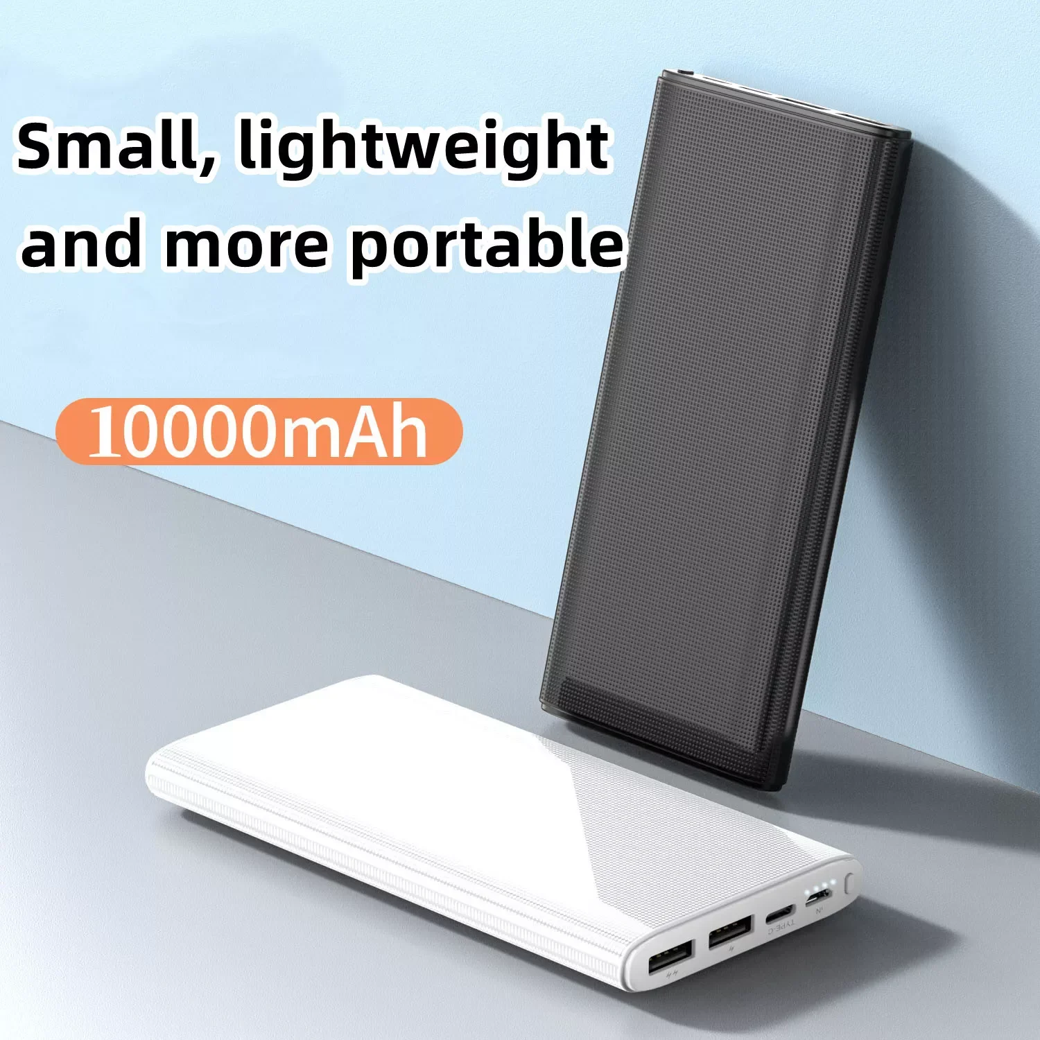 Güç Bankası 10000mAh Taşınabilir Şarj Poverbank Cep Telefonu LED Ayna Geri Güç Bankası harici pil Paketi Powerbank Görüntü 1