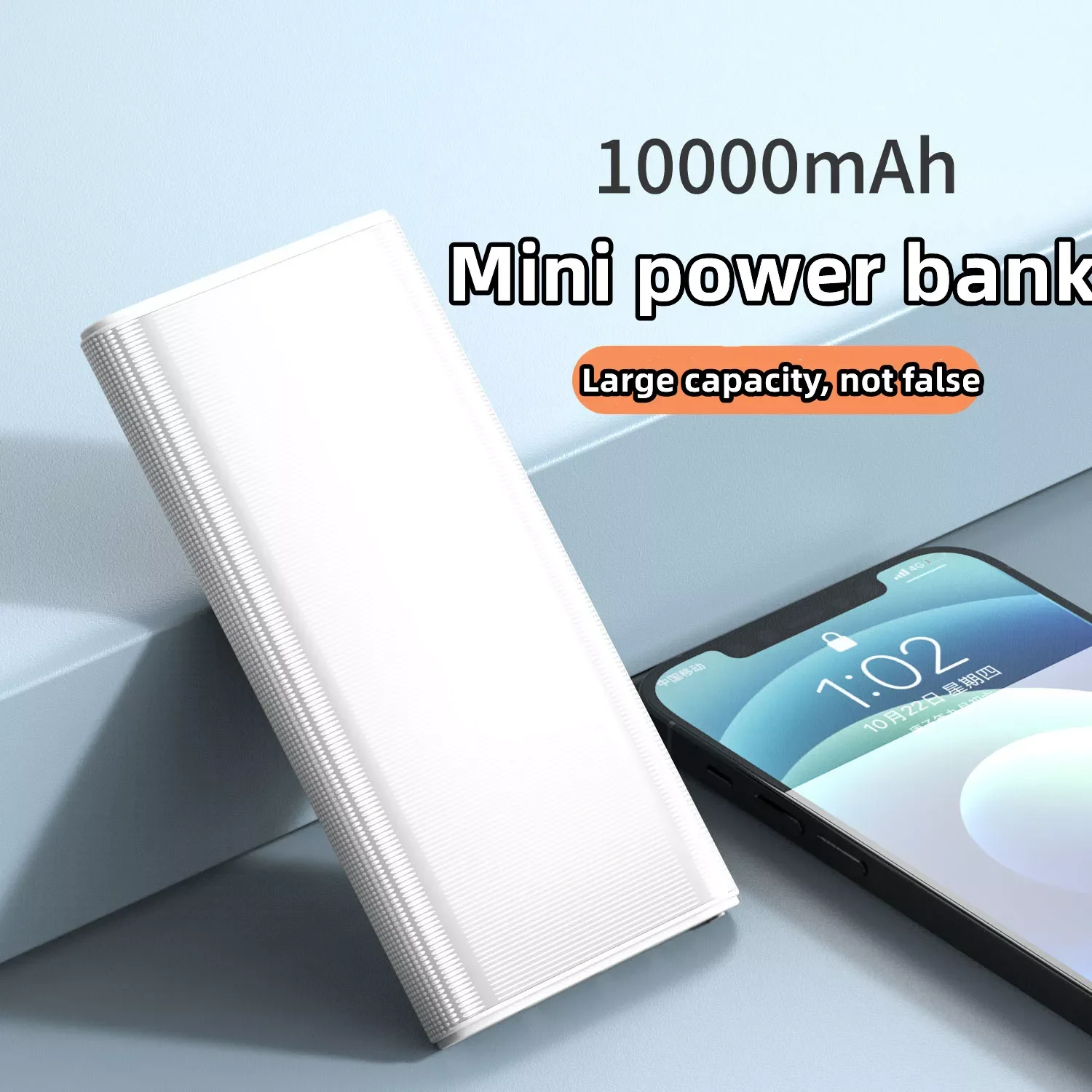 Güç Bankası 10000mAh Taşınabilir Şarj Poverbank Cep Telefonu LED Ayna Geri Güç Bankası harici pil Paketi Powerbank Görüntü 4