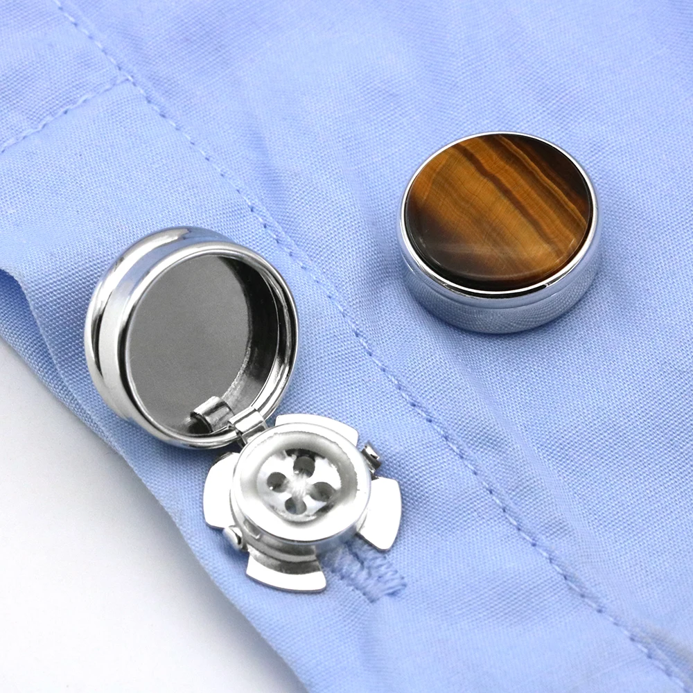ıGame Fabrika Kaynağı Zarif Doğal Mavi Damar Taş Düğmeler Kapak Mens ' Gömlek Yüksek Kalite Kol Düğmeleri Ücretsiz Kargo Görüntü 5