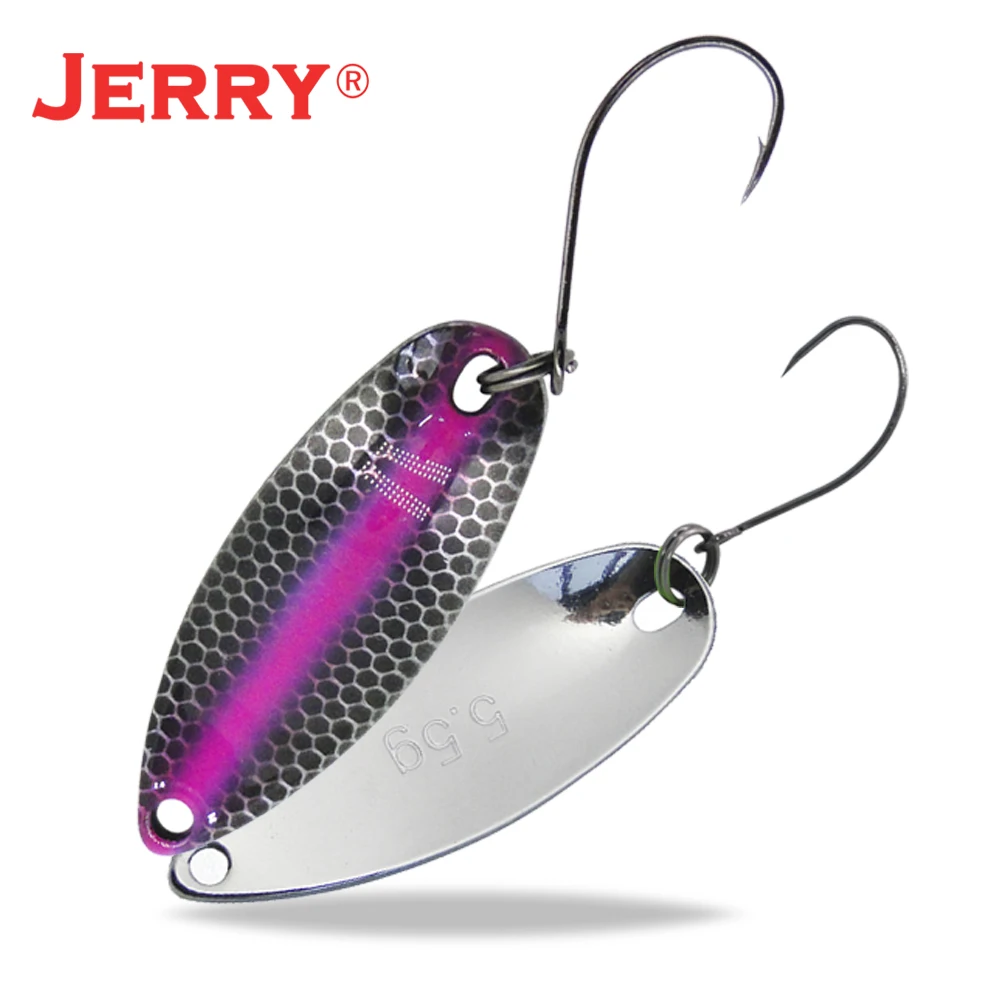 Jerry 1 adet 2g 3.5 g 5.5 g döküm balıkçılık kaşık ultralight tatlısu pirinç metal yem alabalık pike bas göl iplik pesca Görüntü 5