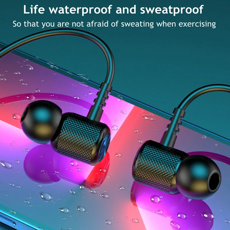 Kablosuz bluetooth Kulaklık Kulaklık Spor Boyun Bandı TWS Kulakiçi Kablosuz Bluetooth Kulaklık Boyun asılı Manyetik Mic İle Görüntü 3
