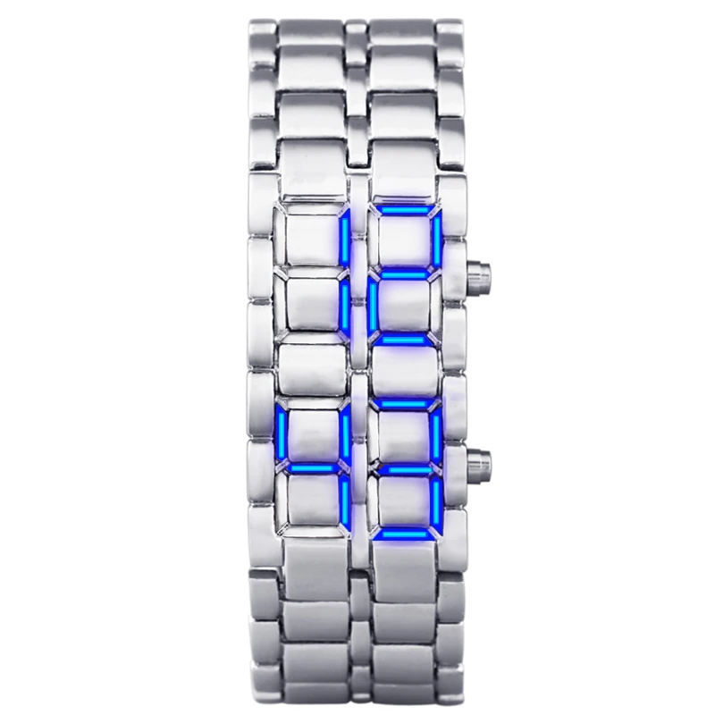 Kadın moda Bilezik Saatler Siyah Paslanmaz Çelik Su Geçirmez Dijital LED Kol Saatleri Elbise elektronik saat Kadınlar İçin Saat Görüntü 1