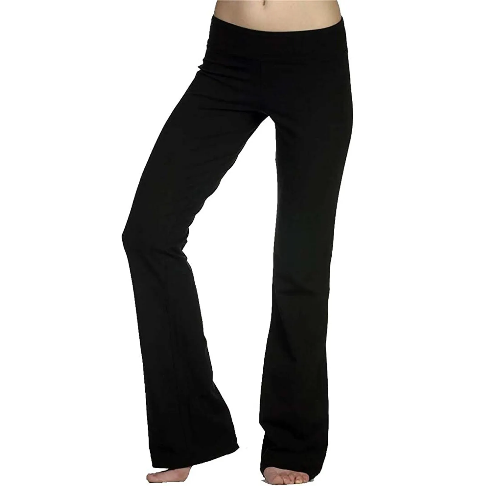 Kadın Streç Yoga Pantolon Katı Yüksek Bel Yoga Tayt Dans Spor Bayan Koşu Spor Pantolon Gevşek Spor Giyim S-3XL Görüntü 1