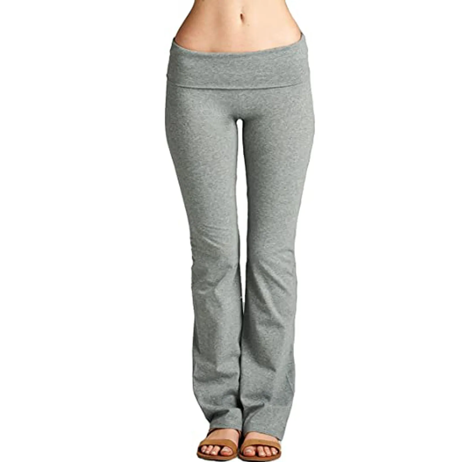 Kadın Streç Yoga Pantolon Katı Yüksek Bel Yoga Tayt Dans Spor Bayan Koşu Spor Pantolon Gevşek Spor Giyim S-3XL Görüntü 2