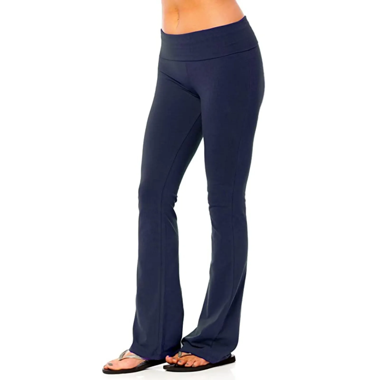 Kadın Streç Yoga Pantolon Katı Yüksek Bel Yoga Tayt Dans Spor Bayan Koşu Spor Pantolon Gevşek Spor Giyim S-3XL Görüntü 4