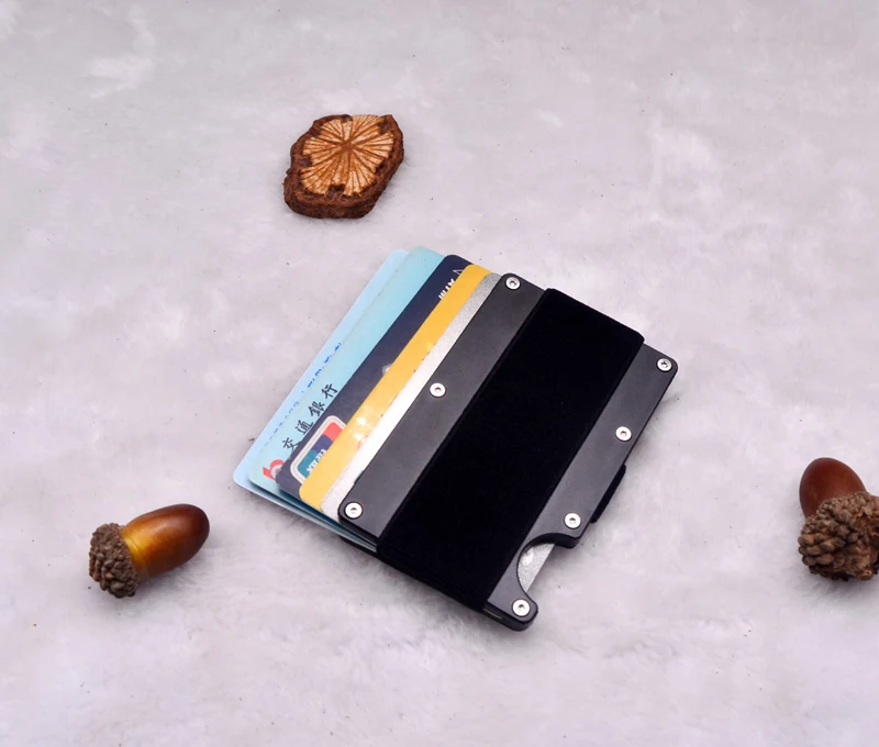 Kredi kart tutucu RFID Olmayan tarama Metal cüzdan Erkek Iş kart tutucu Carteira Masculina Billetera Görüntü 1