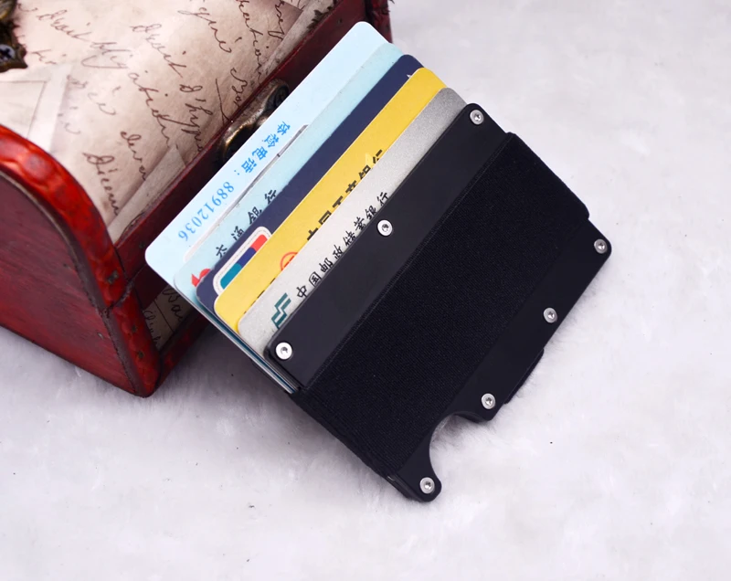 Kredi kart tutucu RFID Olmayan tarama Metal cüzdan Erkek Iş kart tutucu Carteira Masculina Billetera Görüntü 2
